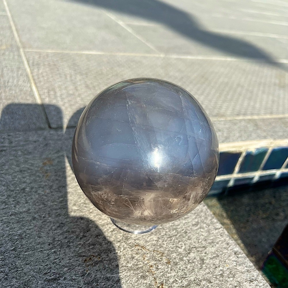 Rare blue rose quartz crystal ball sphere <3